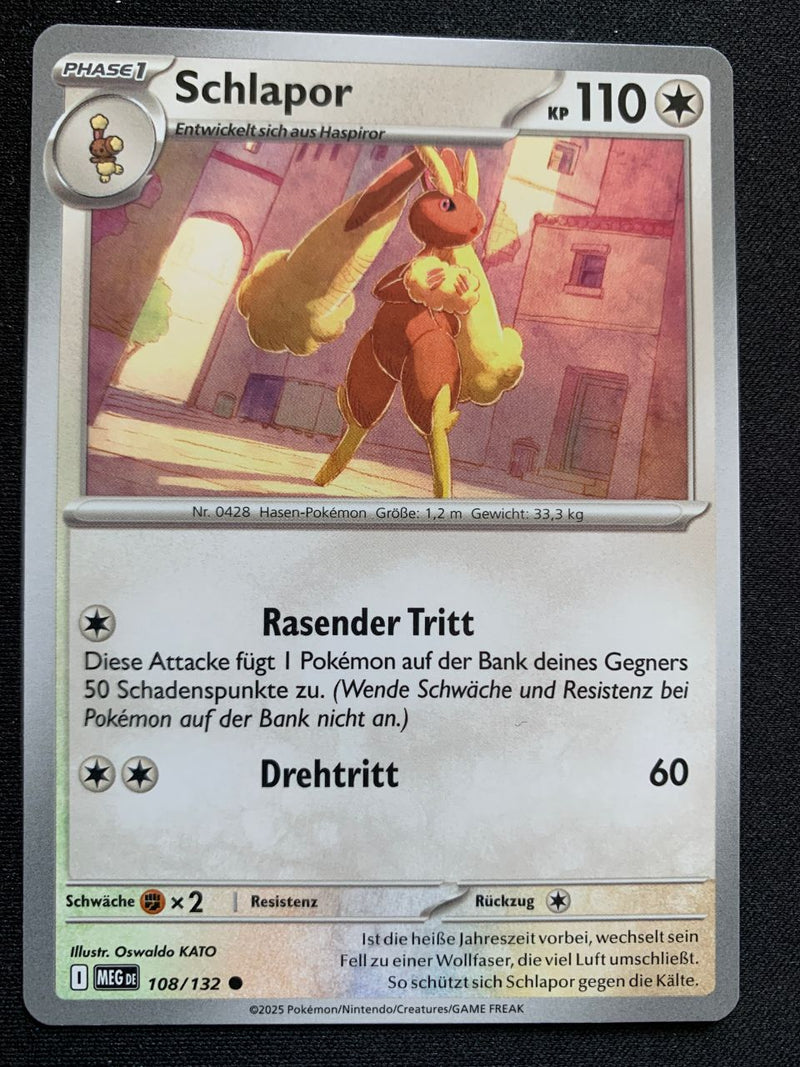 Schlapor 108/132 – Mega-Entwicklung – Pokémon Karte Matt