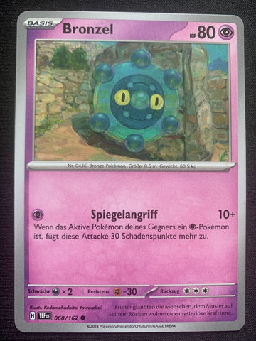 Bronzel 68/162 – Gewalten der Zeit (Karmesin & Purpur) – Pokémon Karte Matt